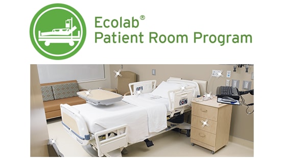Ecolab Patient Room Program high touch points marked
