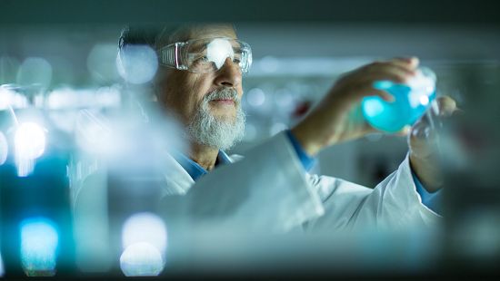 analytical, people, blue, beakers